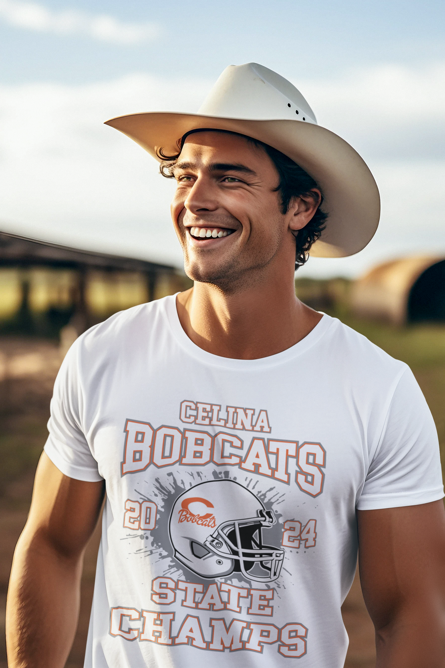 Bobcat State Champs T-Shirt Solid White print