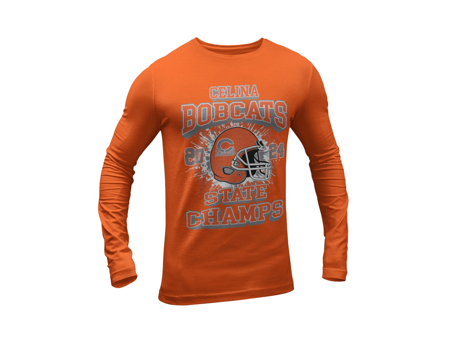 Bobcat State Champs Long Sleeve with Orange Helmet